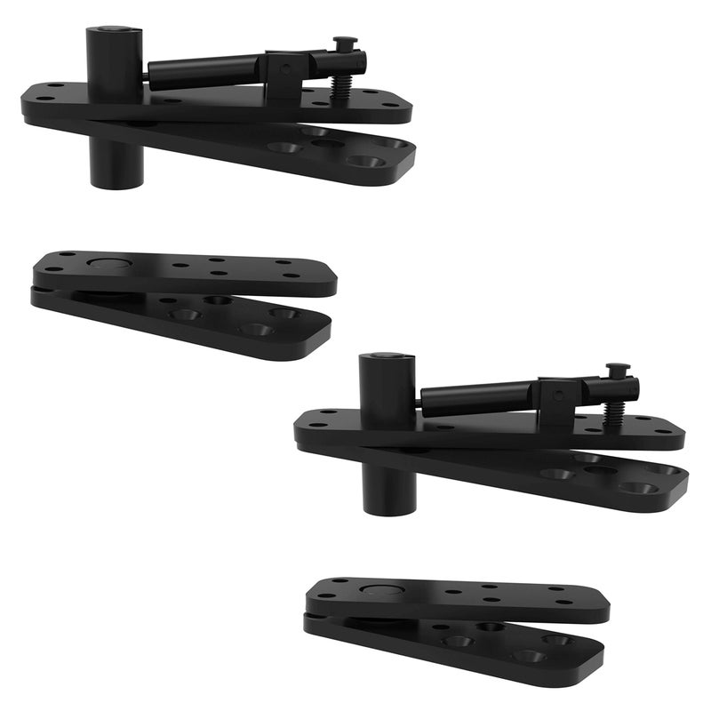 FRMSAET Heavy Duty Stainless Steel Hidden Door Pivot Hinge System Furniture Hardware 360 Degree Rotation Wooden Invisible Door Hinges Set Up Down Shaft - 2 Pack(Large,Black) - Image 1
